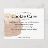 Rustikale Cookie-Stack-Logo-Cookie-Pflegehinweise Dankeskarte (Vorderseite)