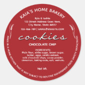 Rustikale Cookies Hütte Bakery Packaging Runder Aufkleber (Vorderseite)