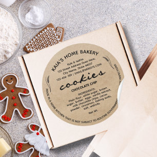 Rustikale Cookies Hütte Bakery Packaging Runder Aufkleber