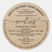 Rustikale Cookies Label-Hütte Runder Aufkleber (Vorderseite)