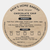 Rustikale Cookies Label-Hütte Runder Aufkleber (Vorderseite)