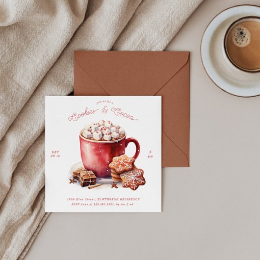 Rustikale Cookies und Kakao-Feier einladen Einladung