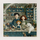 Rustikale Cooking Szene mit Hund Puzzle (Vertikal)