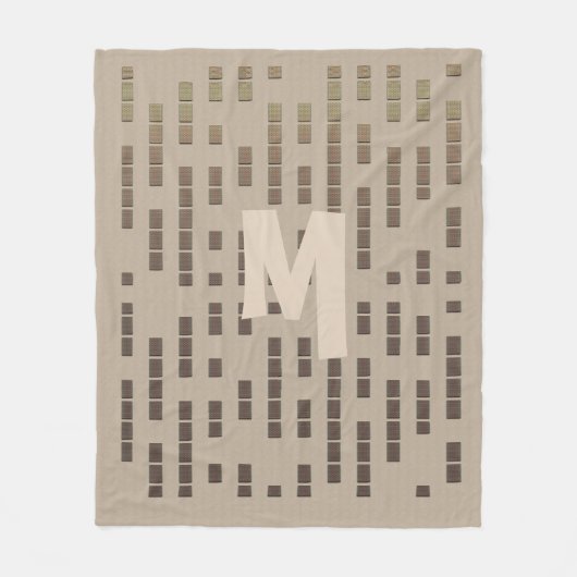 Rustikale Coole Urban Look Riesenmonogramm Fleecedecke (Vorderseite)