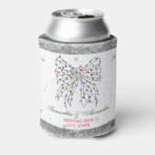 Rustikale Coquette Bow Winter Weihnachtsfeier Dosenkühler (Kanne Rückseite)