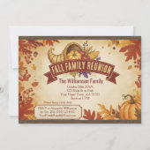 Rustikale Cornucopia Fall Wiedersehen Einladung (Vorderseite)