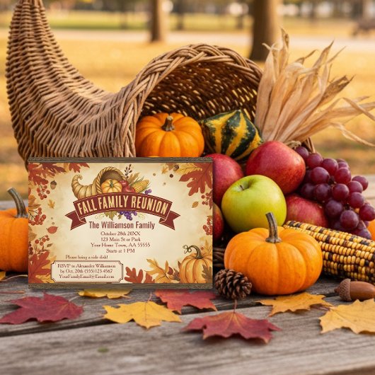 Rustikale Cornucopia Fall Wiedersehen Einladung