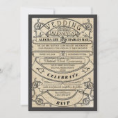 Rustikale Cotattacecore-Tickethochzeit Einladung (Vorderseite)