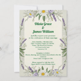 Rustikale Cotattecore Hochzeit Einladung