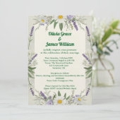 Rustikale Cotattecore Hochzeit Einladung (Stehend Vorderseite)