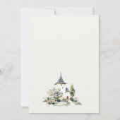 Rustikale Cottage-Landschaft-Home-Weihnachtskarten Dankeskarte (Rückseite)