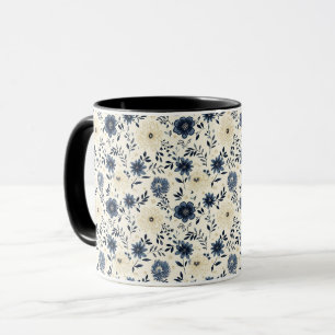 Rustikale Cottagecore Blaue Blumen Garten Tasse