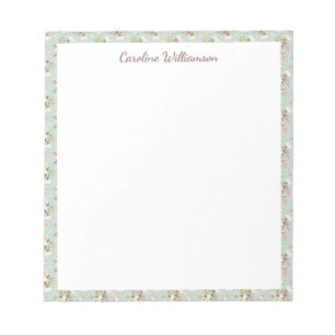 Rustikale Cottagecore-Wasserfarbe Florale Salbei-P Notizblock