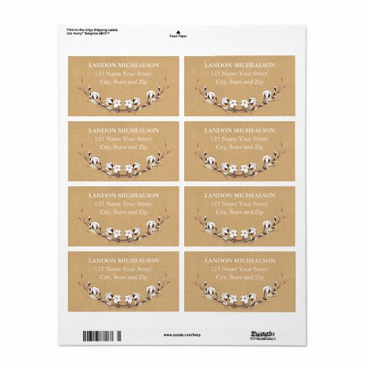 Rustikale Cotton-Address-Labels (Vorne)