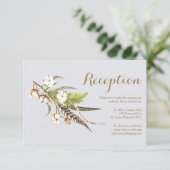 Rustikale Cotton Floral Wedding Card Einladung (Stehend Vorderseite)