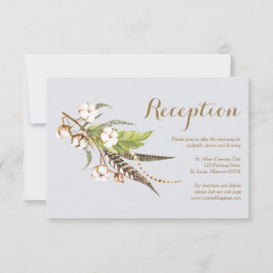 Rustikale Cotton Floral Wedding Card Einladung