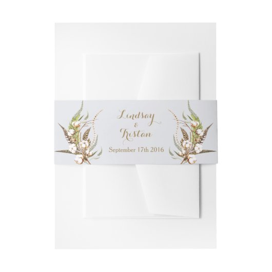 Rustikale Cotton Floral Wedding Einladungsbanderole (Vorderseite Beispiel)