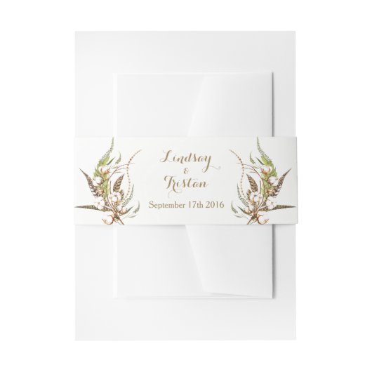 Rustikale Cotton Floral Wedding Einladungsbanderole (Vorderseite Beispiel)