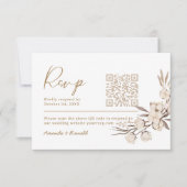 Rustikale Cotton Floral Wedding RSVP Karte (Vorderseite)