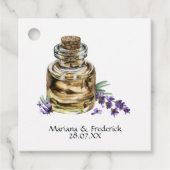 Rustikale Cotton Lavendel Country Wedding Geschenkanhänger (Vorderseite)