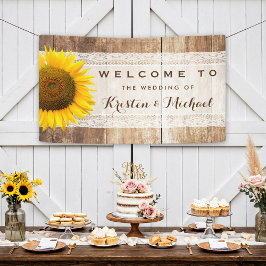 Rustikale Country Barn Wood Sunflower Wedding Part Banner