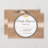 Rustikale Country Blush Burlap Wedding RSVP Karten (Vorne/Hinten)