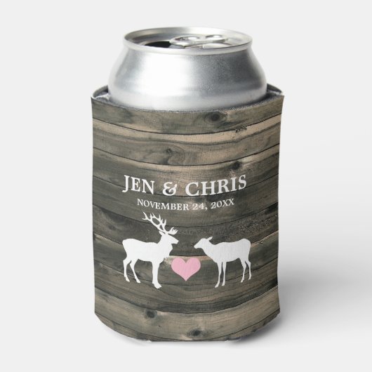 Rustikale Country Buck and Dos Gastgeschenk Hochze Dosenkühler (Kanne Vorderseite)
