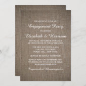 Rustikale Country Burlap Engagement Party oder Dus Einladung (Vorne/Hinten)