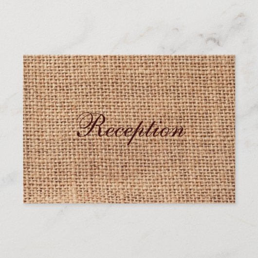 Rustikale Country Burlap Hochzeitskarten Begleitkarte (Vorderseite)