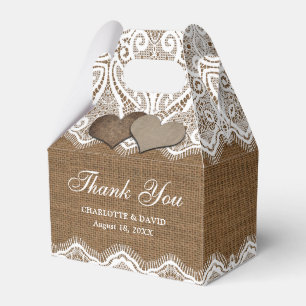 Rustikale Country Burlap Lace Hochzeit Geschenkschachtel