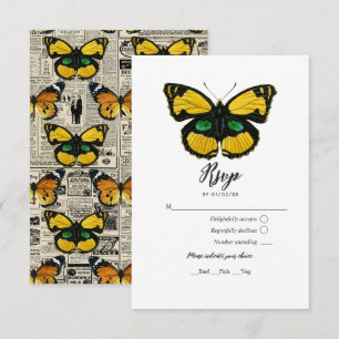 Rustikale Country Butterfly RSVP-Karte RSVP Karte