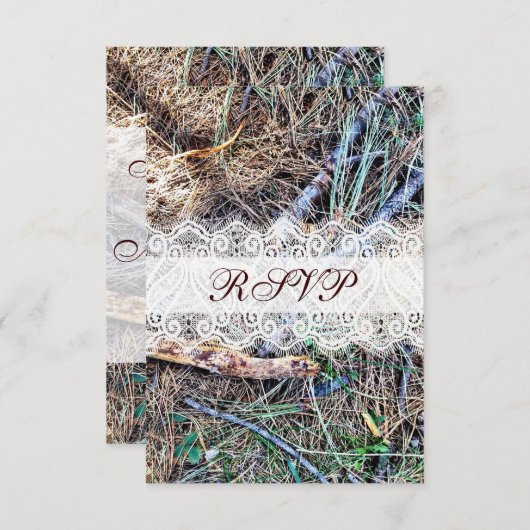 Rustikale Country Camouflage Camouflage Wedding RS RSVP Karte (Vorne/Hinten)