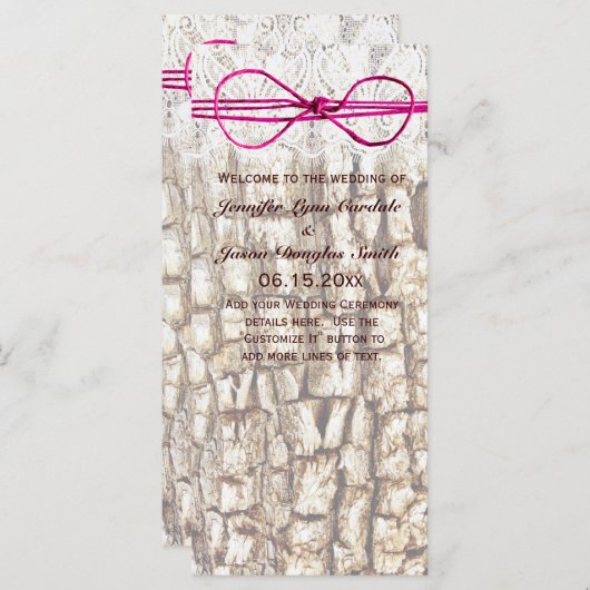 Rustikale Country Camouflage Rosa Bow Hochzeitsein (Vorne/Hinten)