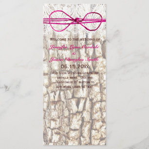 Rustikale Country Camouflage Rosa Bow Hochzeitsein Programm