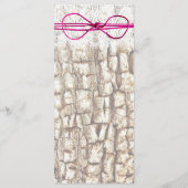 Rustikale Country Camouflage Rosa Bow Hochzeitsein Programm (Rückseite)