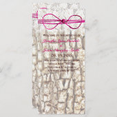 Rustikale Country Camouflage Rosa Bow Hochzeitsein Programm (Vorne/Hinten)