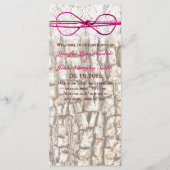 Rustikale Country Camouflage Rosa Bow Hochzeitsein Programm (Vorderseite)