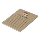 Rustikale Country Candles Kraft Frohe Weihnachten Notizblock (Rotiert)