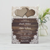 Rustikale Country Chic Hochzeitseinladung Einladung (Stehend Vorderseite)