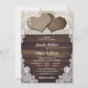 Rustikale Country Chic Hochzeitseinladung Einladung