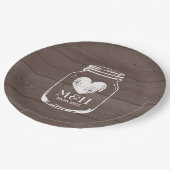 Rustikale Country chic Maurer Glas Hochzeitsfeier Pappteller (Schrägansicht)