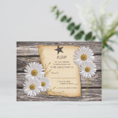 Rustikale Country Daisy Wedding Repair Card RSVP Karte (Stehend Vorderseite)