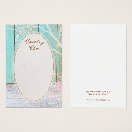 Rustikale Country Earring Display Card (Vorne & Hinten)