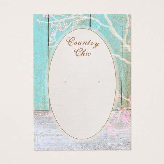 Rustikale Country Earring Display Card (Vorderseite)