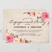 Rustikale Country Floral-Partnerkarte Einladung (Vorne/Hinten)