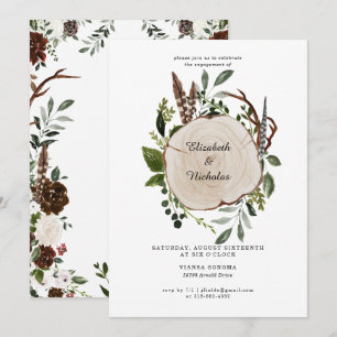 Rustikale Country Floral Wedding Party Einladung