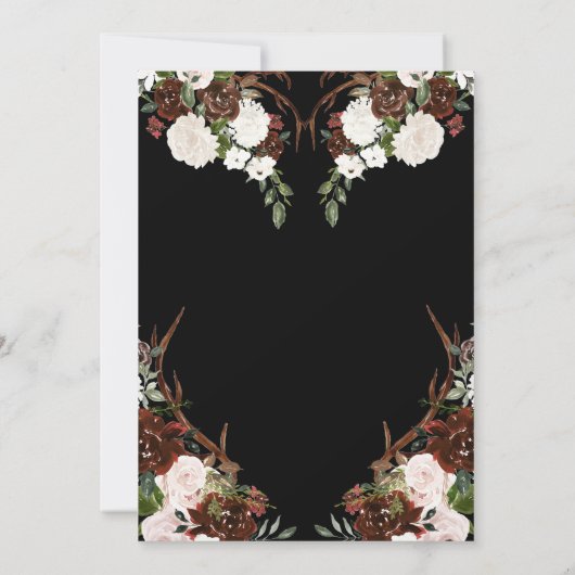 Rustikale Country Floral Wedding Party Einladung (Rückseite)