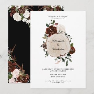 Rustikale Country Floral Wedding Party Einladung