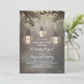 Rustikale Country Lanterns Garden Engagement Party Einladung (Stehend Vorderseite)