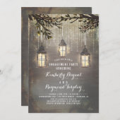 Rustikale Country Lanterns Garden Engagement Party Einladung (Vorne/Hinten)